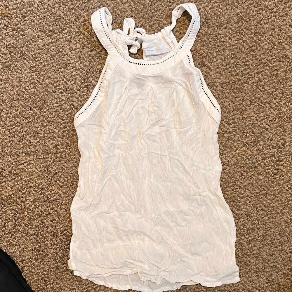 White high neck top
